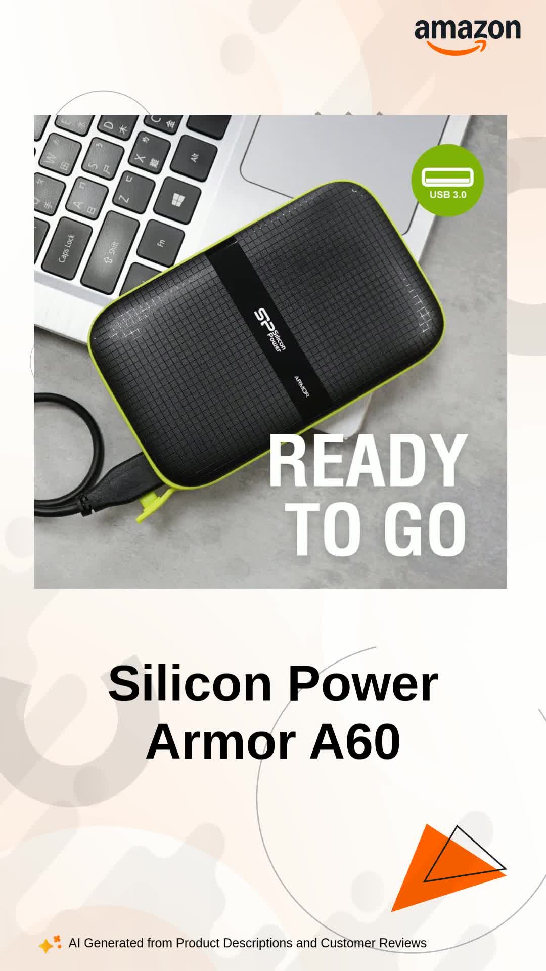 SP Silicon Power SP Armor A60 5TB Rugged External Hard Drive