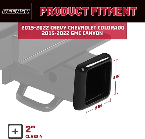 Miniatura 3 de HECASA Enganche de remolque clase 4 compatible con Chevy Chevrolet Colorado GMC Canyon 2015-2022 remolque enganche de remolque receptor de 2 pulgadas