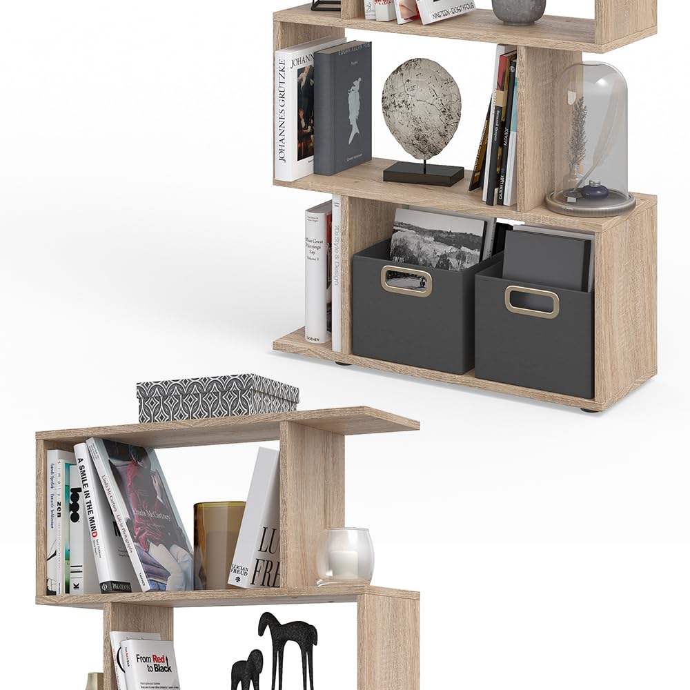 Vicco Divisorio Levio Bianco 70x100 Cm - Scaffale Zig Zag Per Ambienti