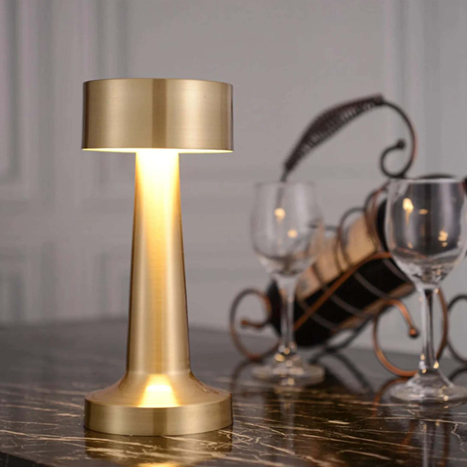 NYRWANA Table Lamp | 2000 mAh Battery | Table Lamp for Bedroom, Table Lamp for Living Room, Lamps for Bedroom, 3 Colour Touch Control - Metal (Gold) (B0CT2Y13RK) Amazon Price History, Amazon Price Tracker