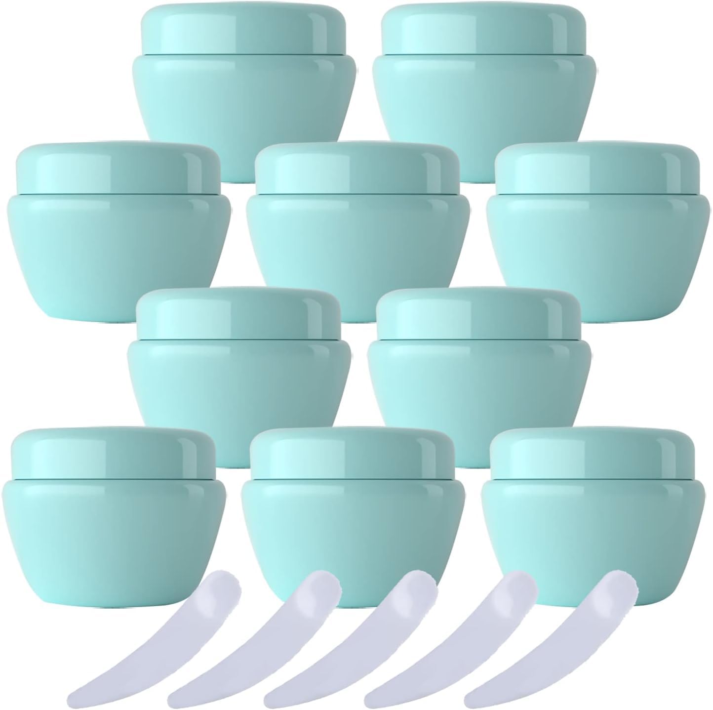 KRXSOBNV Cosmetic Jars, Pack of 20,Plastic Cream Jars Cosmetic Pots, Mushroom Shape Containers Storage Pot for Travel(Green,20ml)