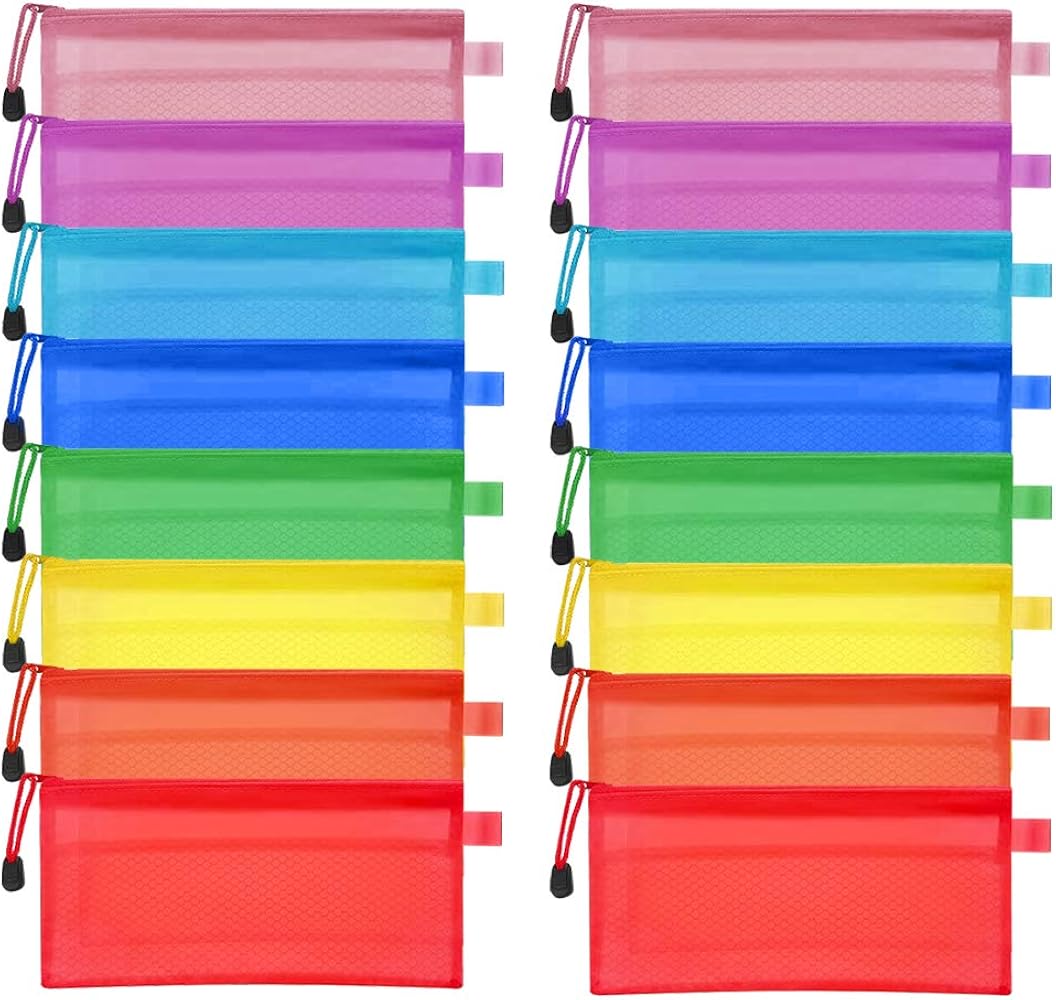 15 Pezzi Sacchetto Di Zip A4 A5 A6, Borse Di File Impermeabile, Mesh