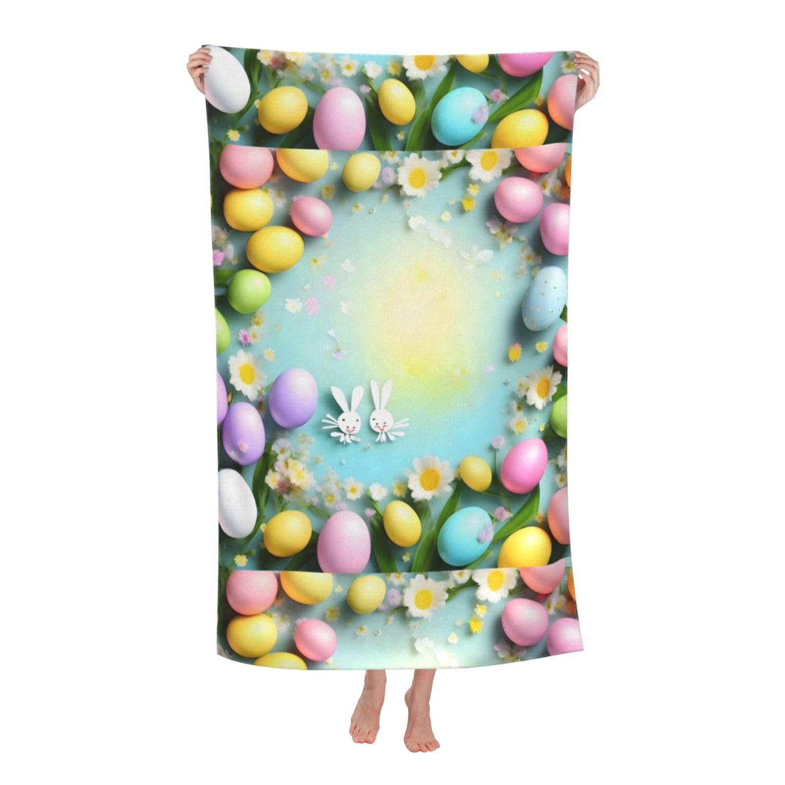Cbaaghh Spring Happy Easter Holiday Print Adult Beach Towels,Beach & Pool Towel,Beach Towels,Towels For Camping