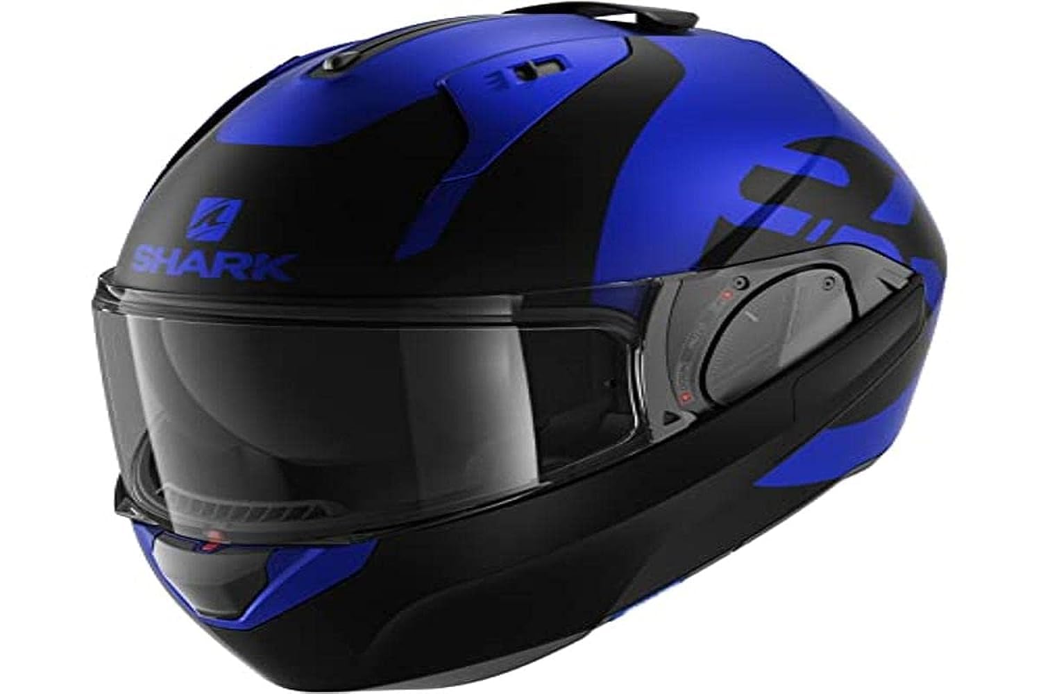 Shark, Casco modular moto EVO ES KEDJE BKB, S, azul mate/negro