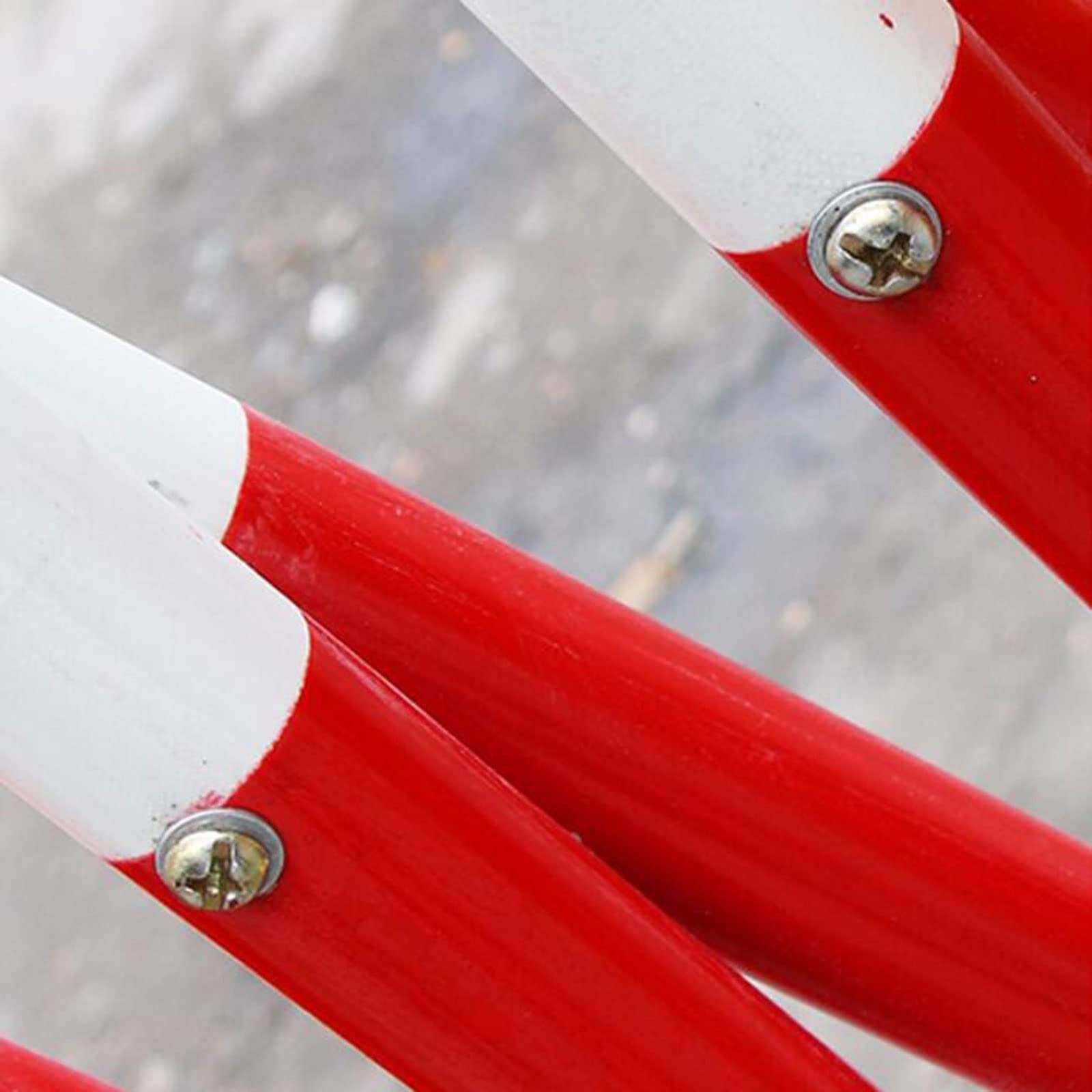 Teles - Valla de advertencia plegable, movible, rojo y blanco, barandilla ajustable para uso en exteriores y construcción, valla aislante de tubo cuadrado portátil