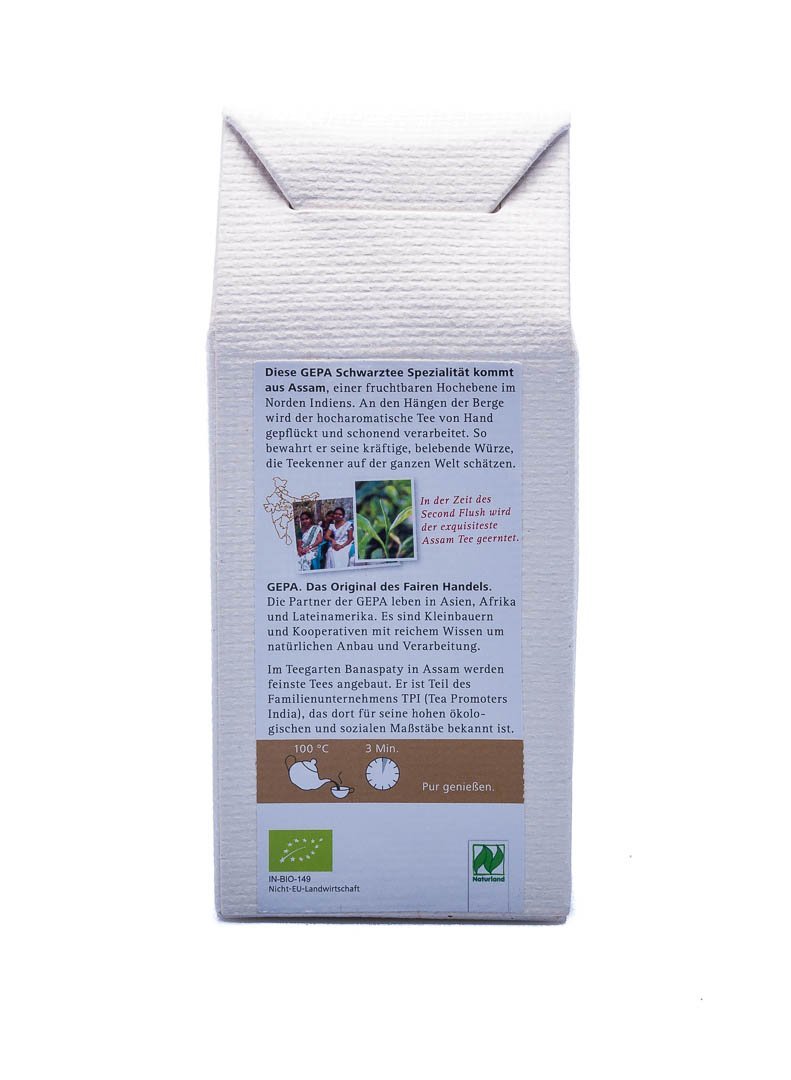 GEPA Assam Bio Schwarztee 1 Karton ( 5 x 100g lose ) Fair-Trade