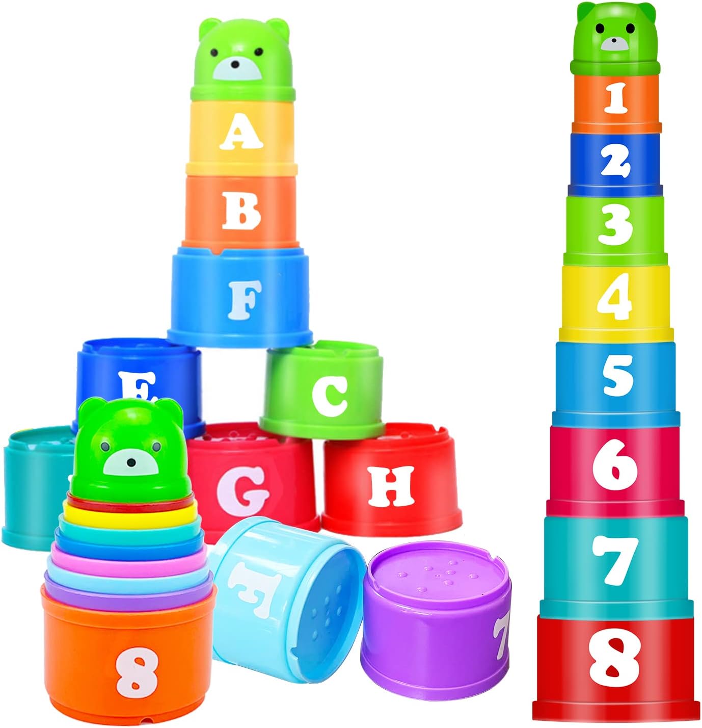Ynanimery Toddler Stacking Toys Stack Up Cups for 612 Months Toddlers Boys Girls Learning Baby