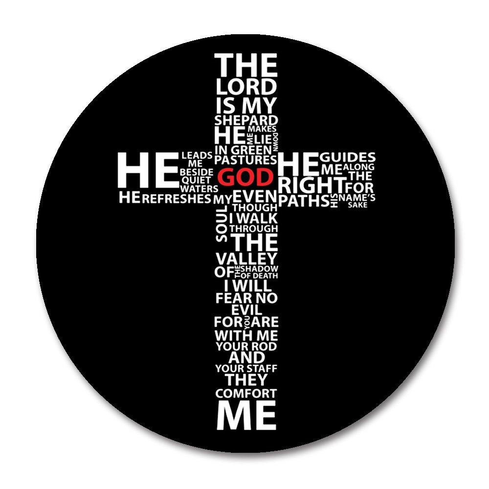 Smooffly Beautiful Design God Jesus Christ Christian Cross Round Mouse Pad