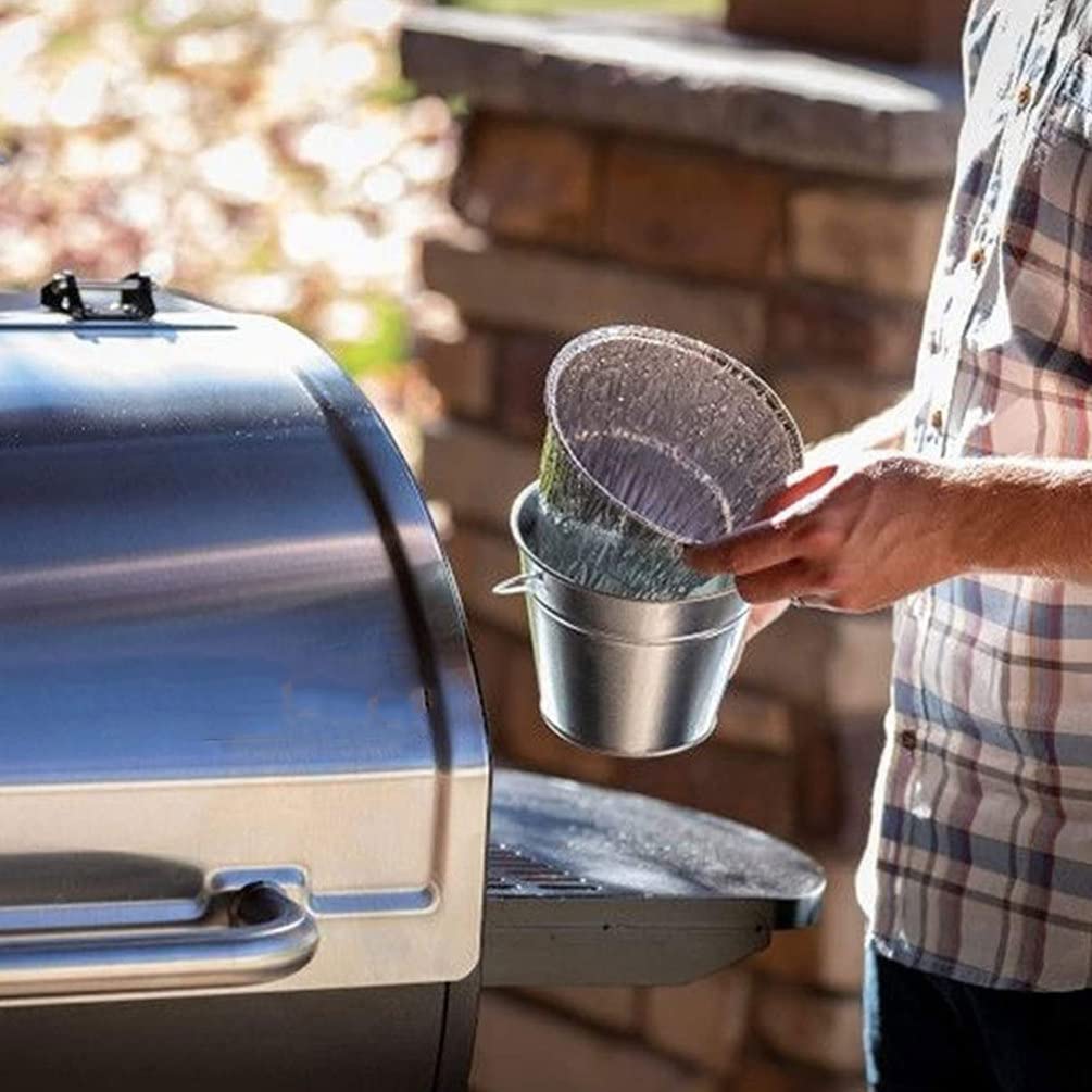 INOOMP Secchio Raccogliogocce Barbecue in Ferro, Kit con 10 Fodere