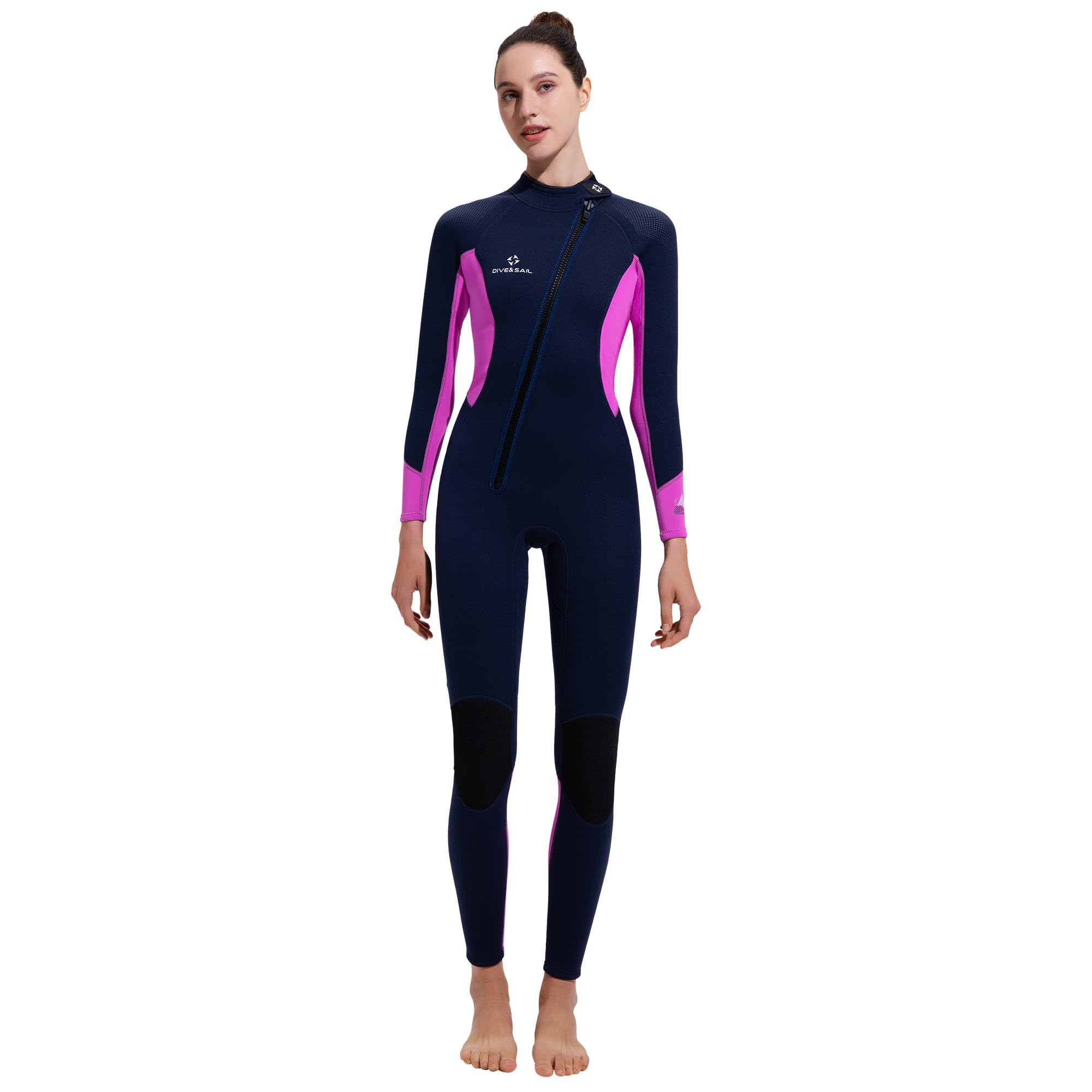 Muta da uomo e da donna, in neoprene, 3/2 mm, con chiusura lampo frontale, completamente elasticizzata, a maniche lunghe, in neoprene, per immersioni, surf, snorkeling