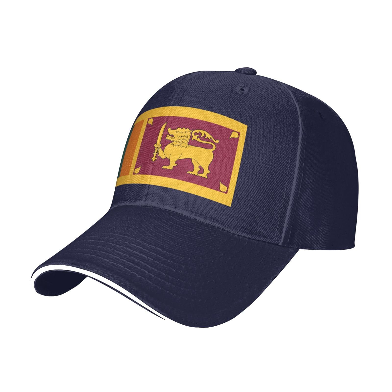 vghdad Sri Lanka Flag Print Unisex Casquette Baseball Cap, Adjustable Trucker Hat, Breathable Outdoor Sports Cap Navy Blue