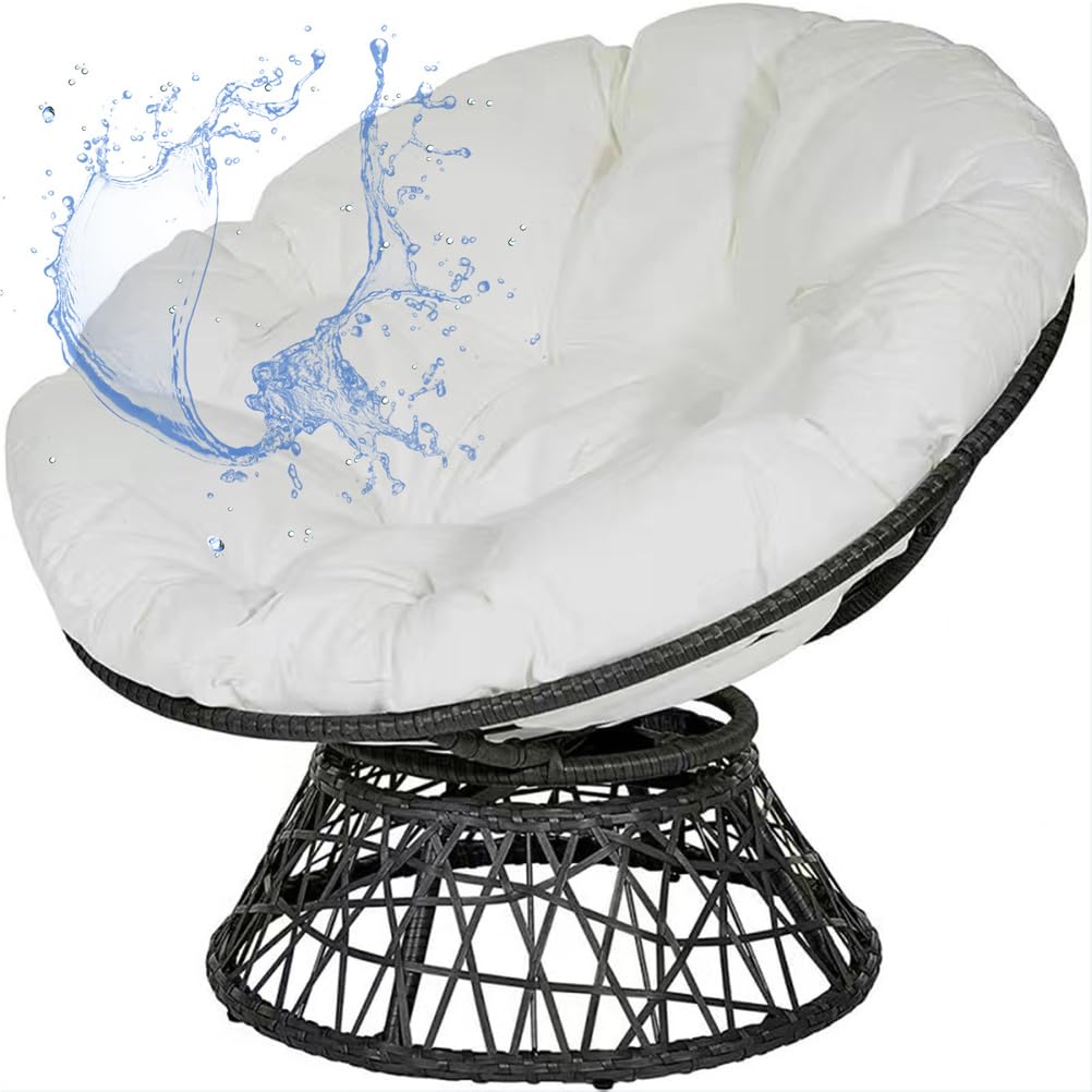 Aocase No05 Large Round Egg Chair Cushion Only Replacement Waterproof Papasan Cushion Pad Thick Support For Egg Chair Hanging Basket Seat All-Weather Indoor Outdoor Garden Lounge Mat,,40×40Cm