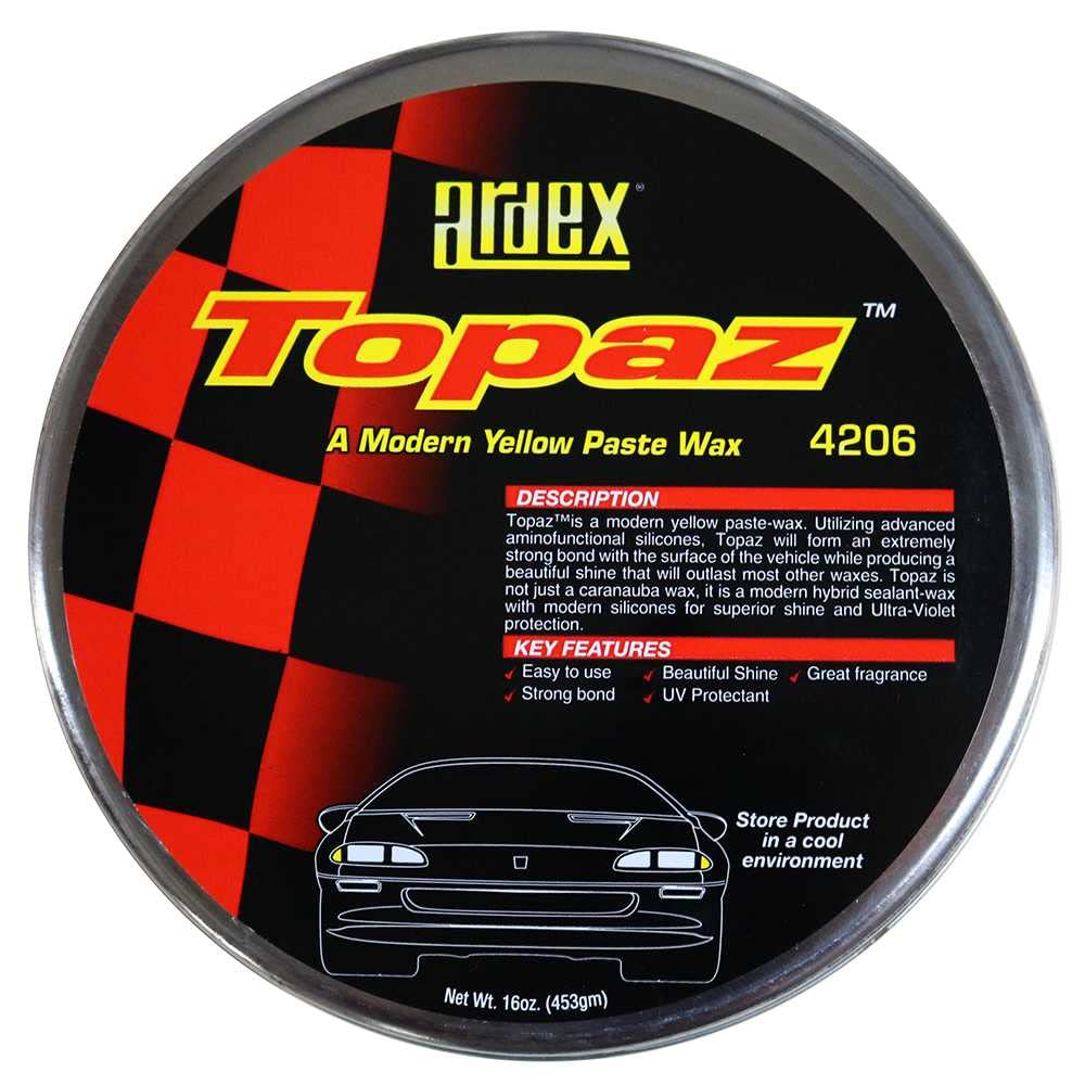 Ardex Topaz Paste Wax 4206 Professional Car Detailing Paste Wax - Long-Lasting Shine & Protection - 16 oz Can