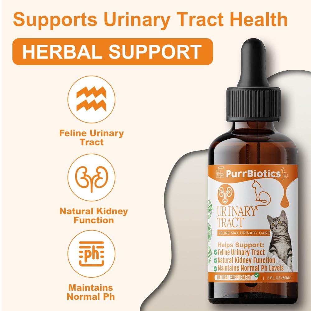 Urinary Support Drops for Cats, Natural UTI & Bladder Health Supplement, Cranberry, Marshmallow root & Herbal Blend - Image 2