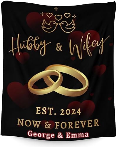 Manta de boda personalizada, suave, mullida y cálida, 30 x 40 pulgadas, mantas de oración matrimonial para novia, novio, mantas modernas negras, disponible en Yaxa Peru