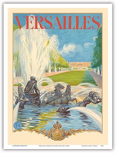Miniatura 1 de Póster de Versalles Francia  Fuente Apolo  SNCF (Ferrocarril Nacional Francés)  Vintage Railroad Travel por Maurice Milliere c.1930s  Impresión