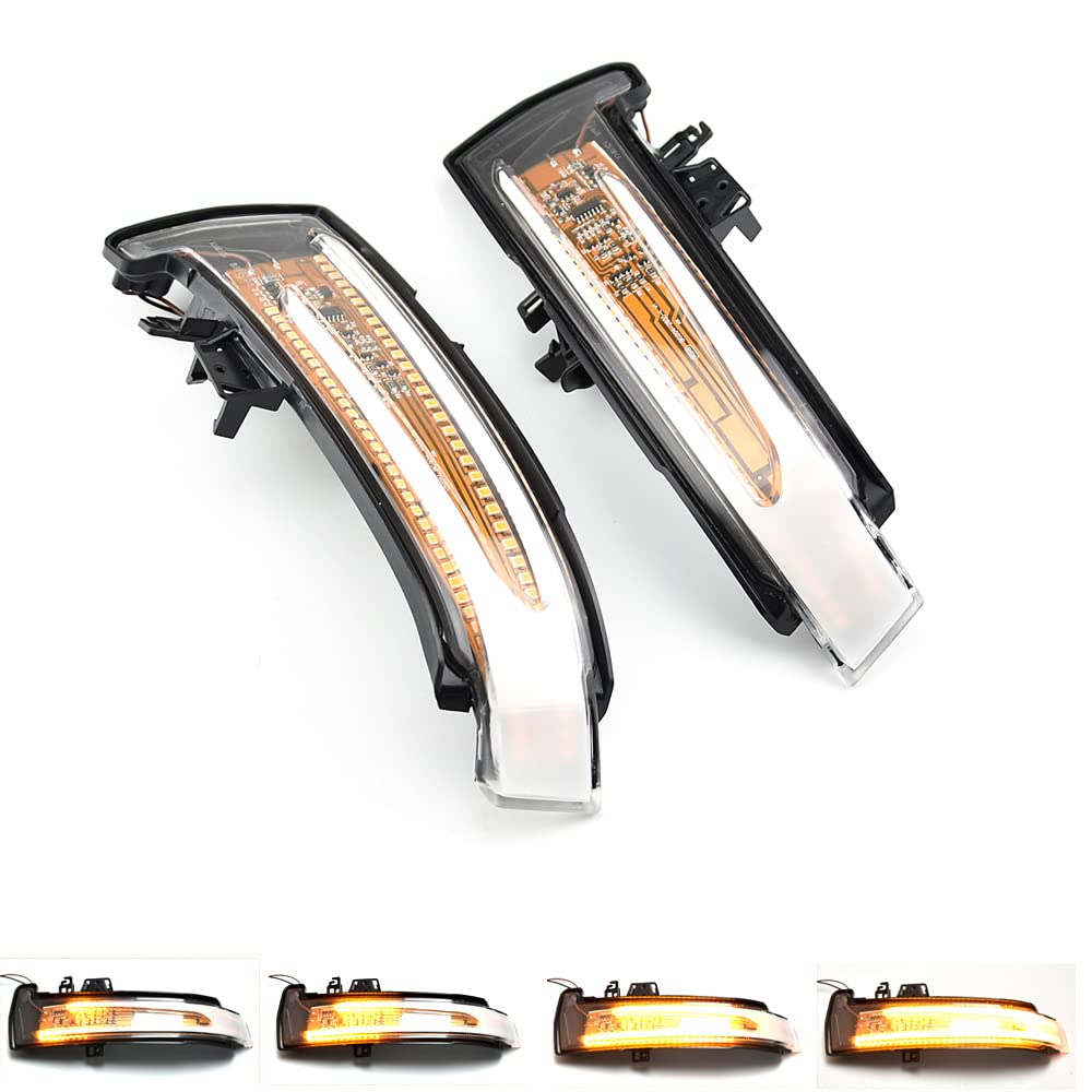 Transparent crystal white turn signal,Led Side Wing Dynamic Turn Signal,Light Flowing Rearview Mirror Indicator Blinker,for Mercedes A B S C E GLA GLK W176 W246 W212 W204 C117 X156 X204 W221 W218