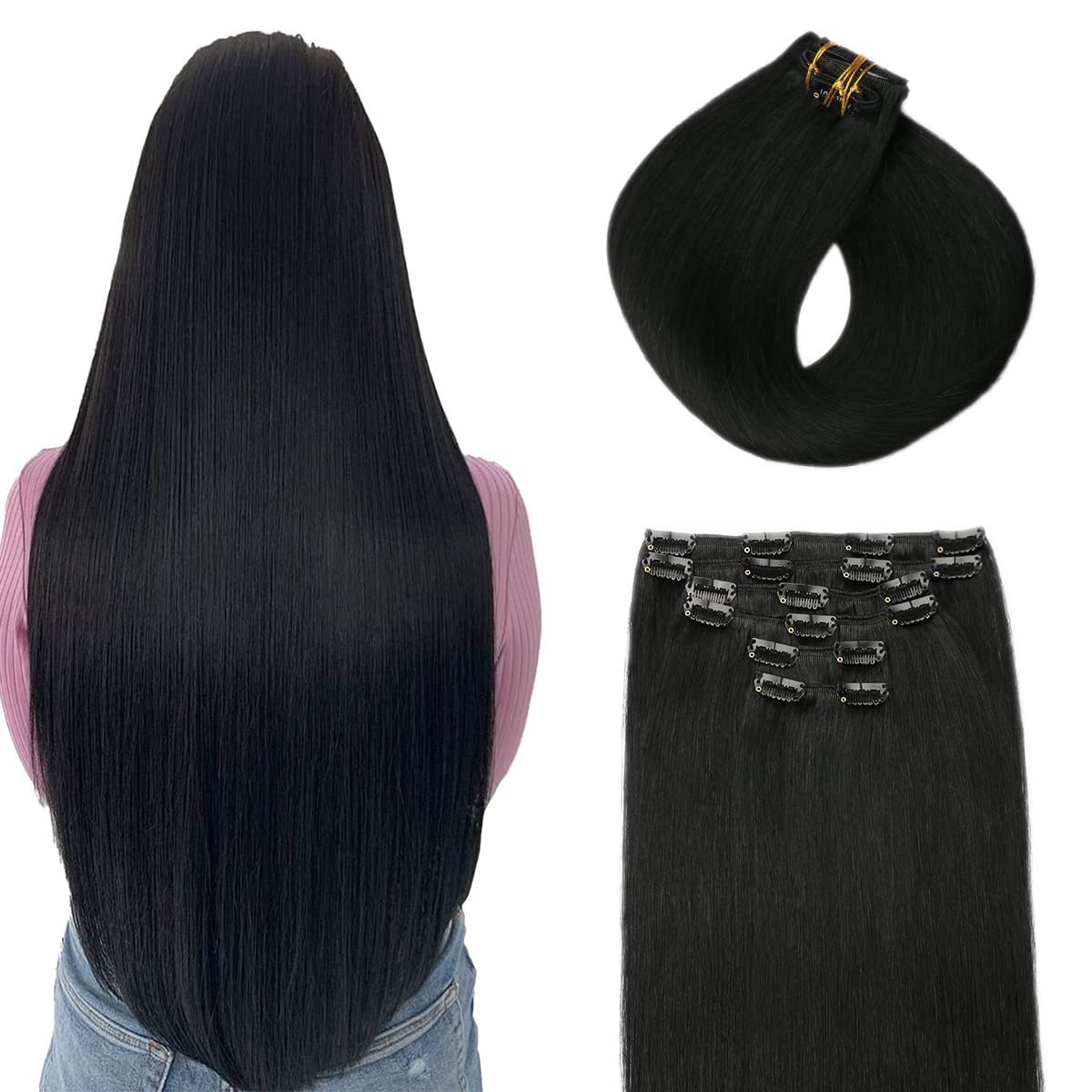 SURNEL Clip in Extensions Echthaar