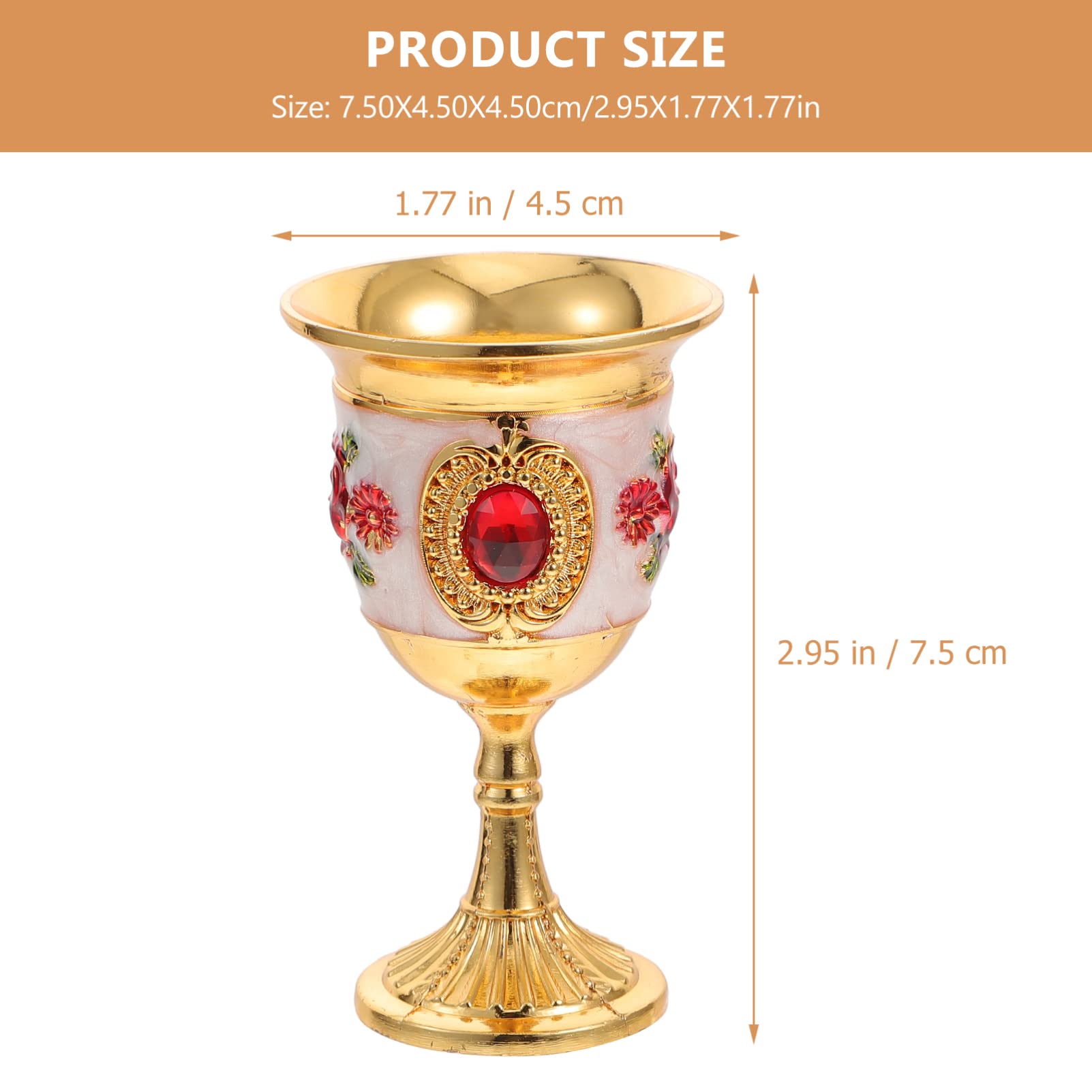 BRIGHTFUFU Retro European Style Goblet Wine Cup for Home Bar Use Vintage Drinking Cup with Pattern for Parties and Decorations