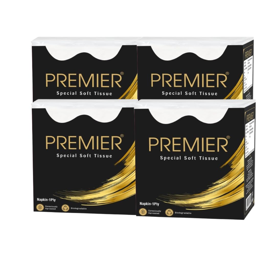 Premier Tissue Paper Napkins, 1 Ply - 90 Pulls (Pack of 4), 360 sheets | Super Absorbent Special Soft Tissue Napkins for Salons & Spa, Perfect for event, offices-image-27