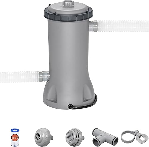 Miniatura 8 de Bestway Flowclear - Cartucho de bomba de filtro de agua para piscina sobre el suelo, 530 galones por hora, 120 voltios con temporizador de apagado