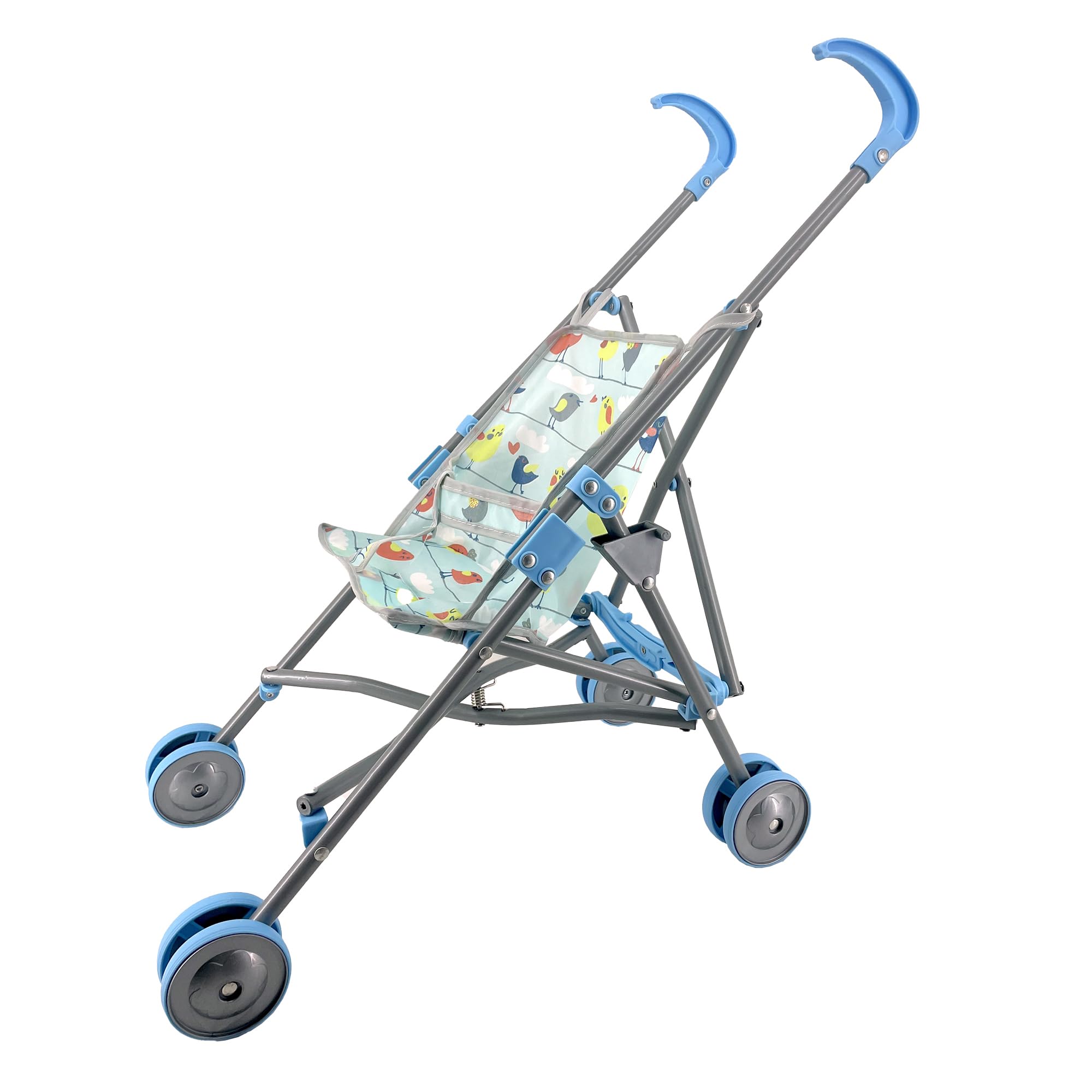 CLEMENT CLEMENTINE - Poussette - Jouet pour Enfant - 103132BL - Bleu - Tissu - Poussette - Bébé - Nourisson - Poupée - Poupon - Promenade - 54 cm x 20 cm - À Partir de 24 Mois