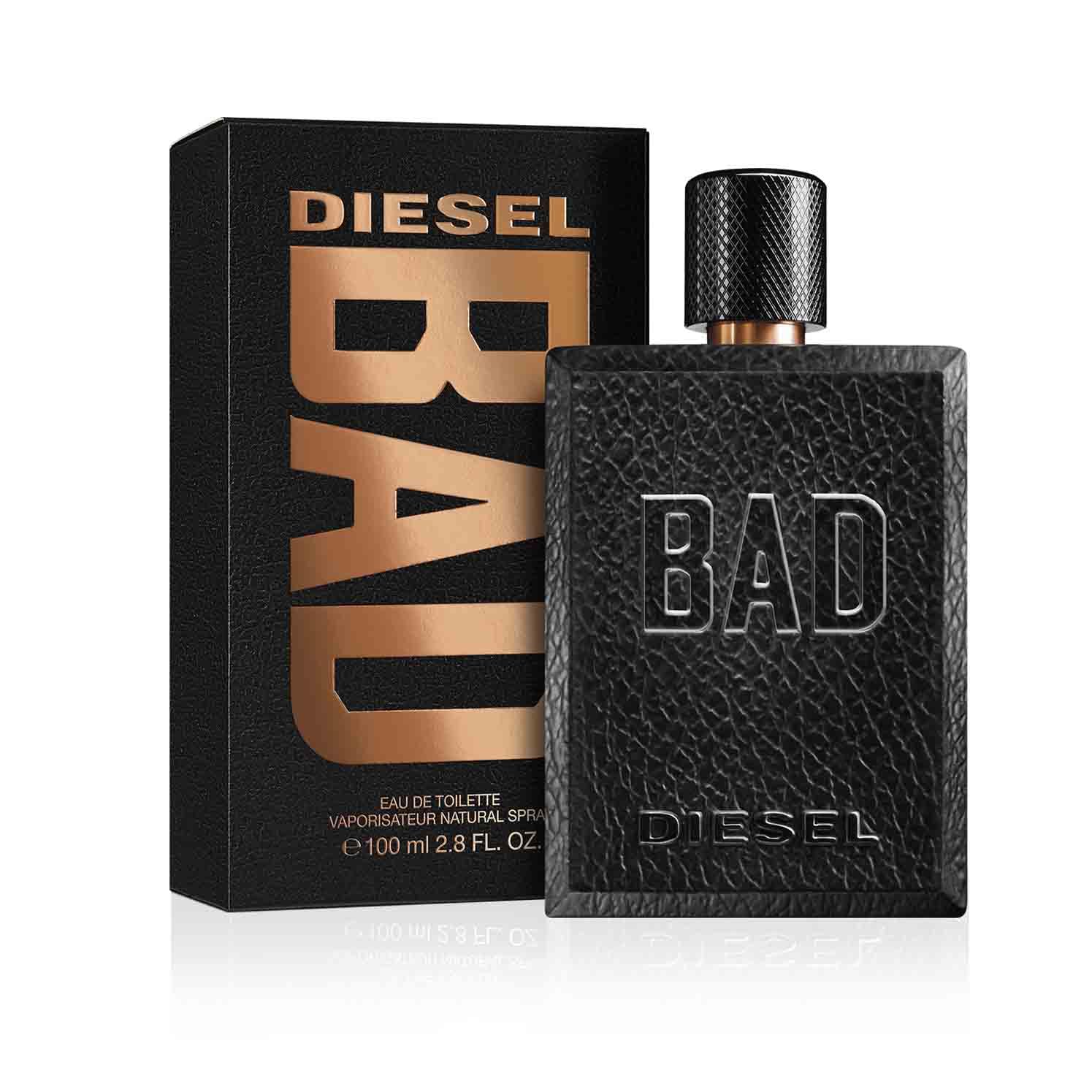 Diesel BAD Eau de Toilette Uomo, Profumo Uomo Fresco e Seducente, Fragranza Legnosa Aromatica, Note di Bergamotto, Caviale e Tabacco, A Lunga Durata, Profumo di Lusso per Uomo