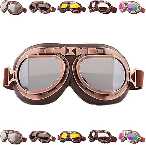 Miniatura 1 de Peicees Gafas vintage para casco de motocicleta, gafas de moto y piloto