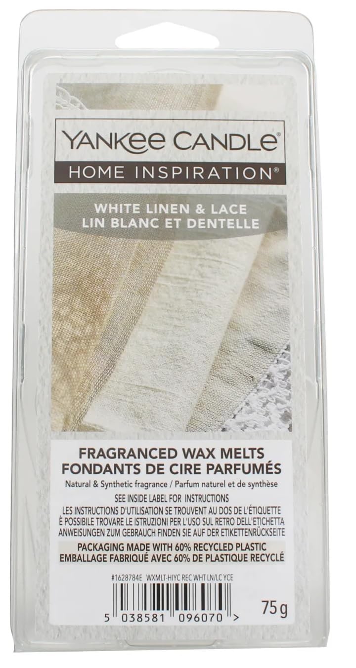 YANKEE CANDLE Home Inspiration 75G Wax Melts White Linen & LACE