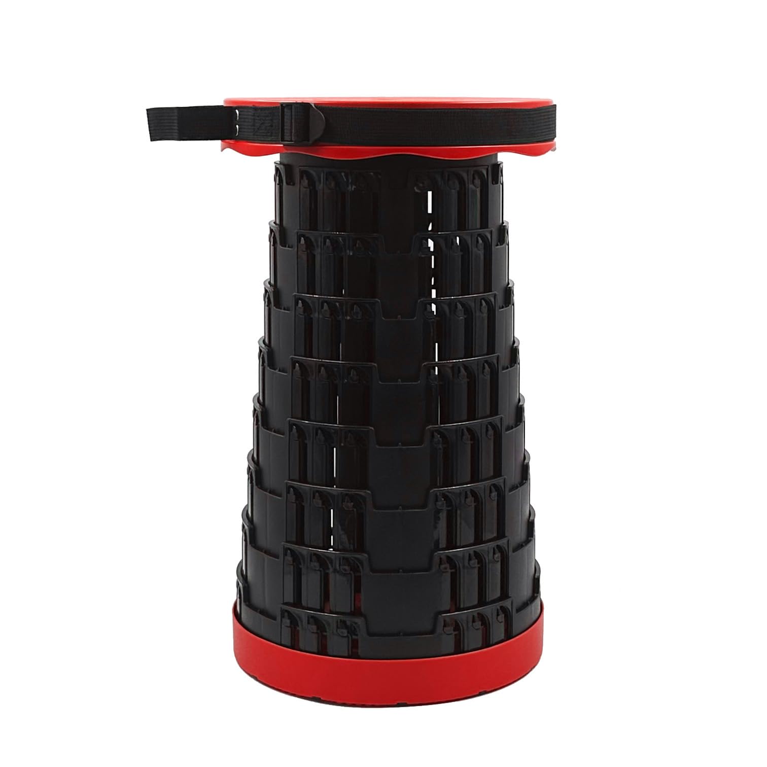 Max Star - Taburete Plegable, Portatil, Banqueta Plegable, Silla Plegable Portatil, Ideal para Interiores y Exteriores, Fácil de Almacenar y Transportar, Camping, Hogar, (Rojo)