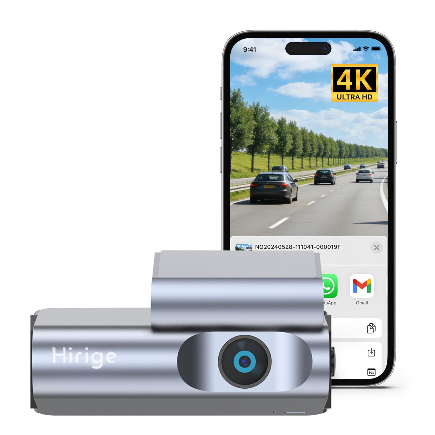 M4 Dashcam 4K Front 123° WiFi App Control Nachtsicht G-Sensor Loop Recording