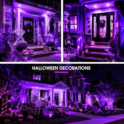 Image of L LOHAS LED Purple Halloween Flood Light Bulbs, PAR30 Flood Light Outdoor | LED 12 Watt Colored Porch Bulb, 100W Equivalent, E26 Base Ideal for Home Lighting, Holiday, Party Decoration, 2 Pack