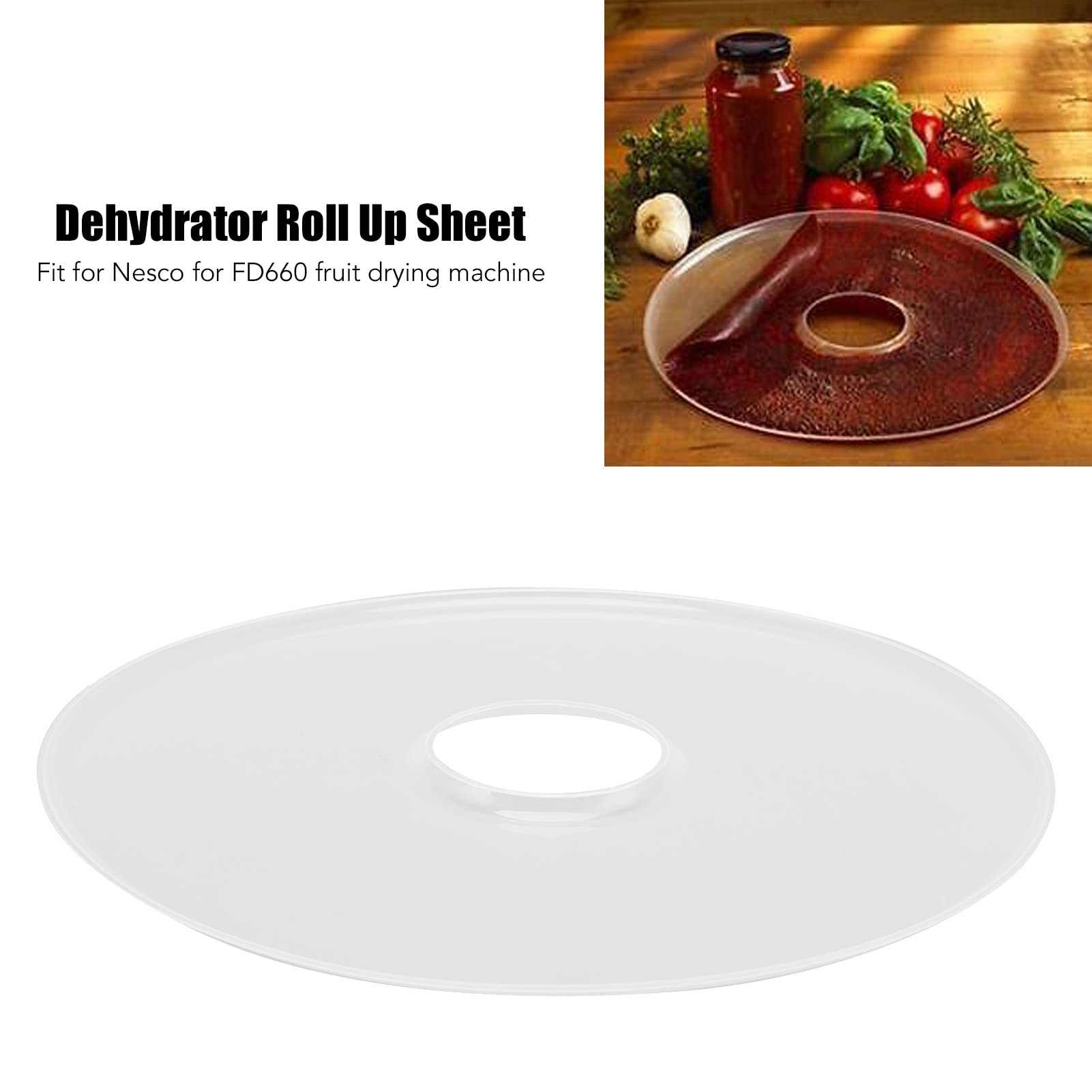 Food Dehydrator Sheets, Round Silcone Dehydrator Sheets Fruit Dehydrator Mats Dehydrator Tray Liner for Fruit Roll Dried Fruit Leather Meat (Transparent)