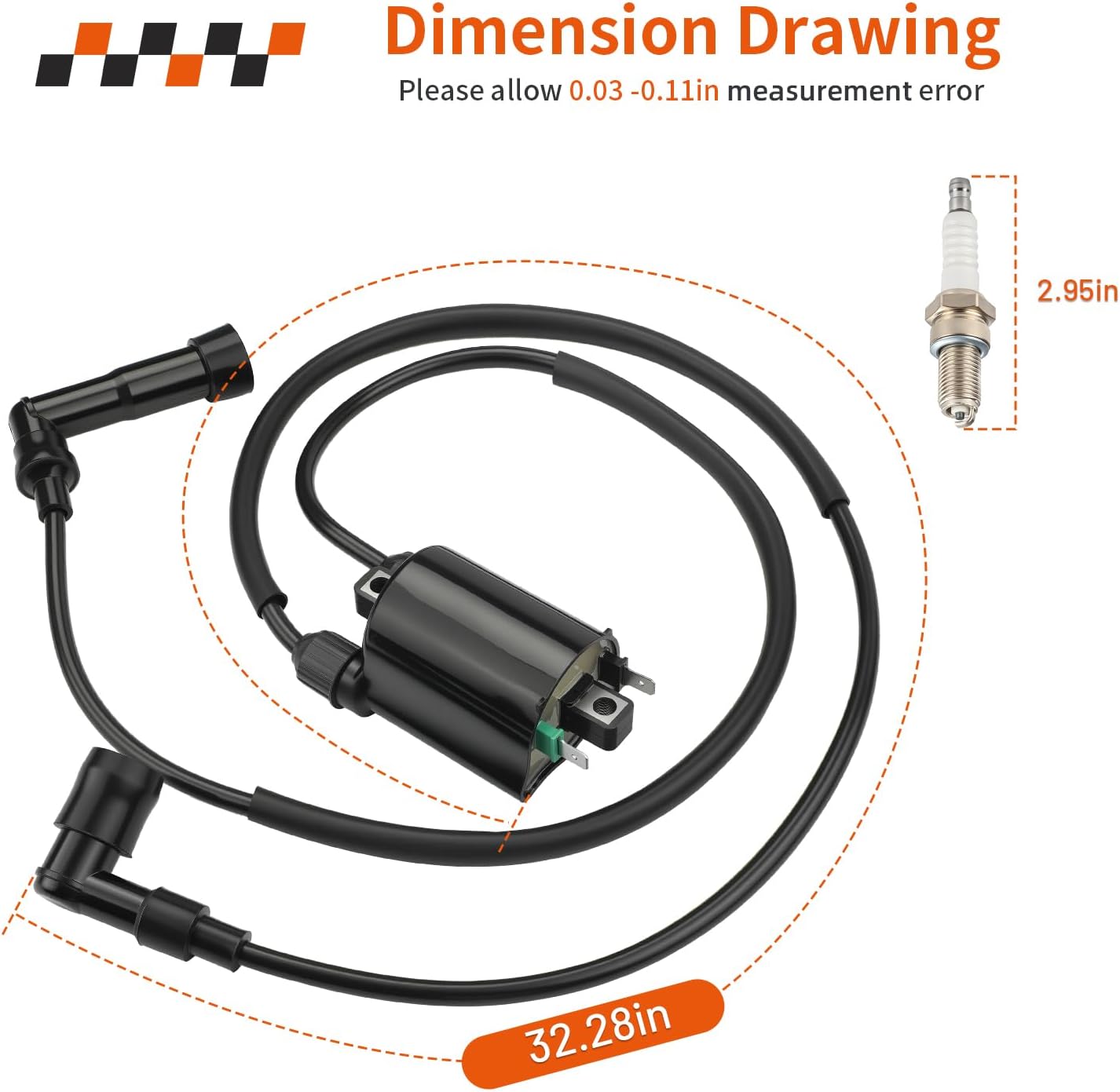 For Kawasaki Vulcan 1500 VN1500 1996-2008 2Pcs Ignition Coil W/Wire Cap + Spark Plug 21121-1288