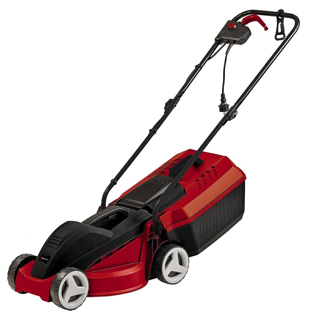 Einhell GCEM1030 Cortacésped eléctrico, 1000 V, 3 niveles, hasta 300m² de jardín, 25L de capacidad de bolsa, Rojo