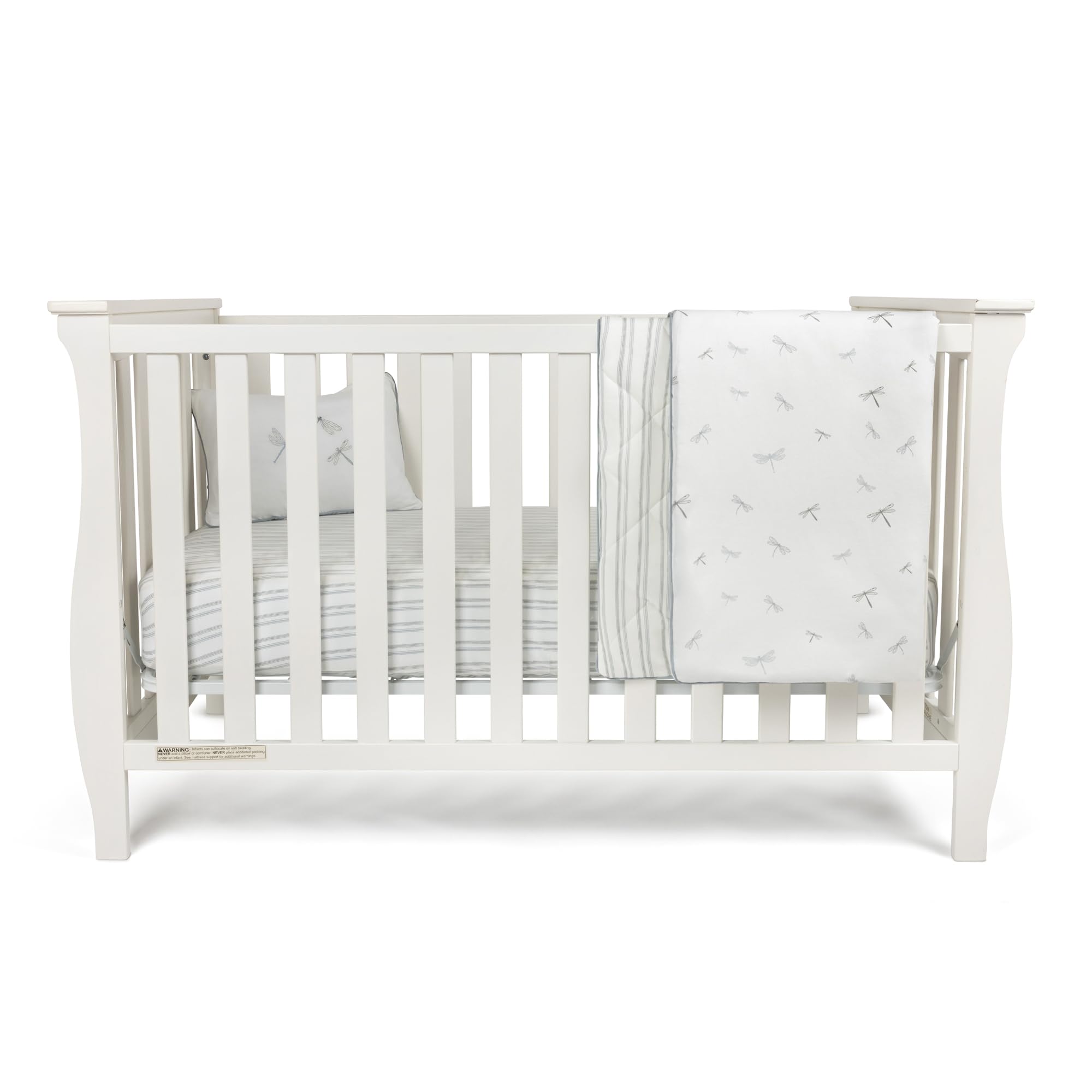 Ely's &amp; Co. Crib Bedding Set for Boys, Toddler Bedding Set, 5 Piece Set - 2 Fitted Crib Sheets/Toddler Bed Sheets, Quilted Comforter and Decorative Pillow with Insert, Dragonfly + Stripe Collection