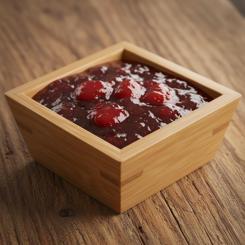 Deconox Doğal Bambu Kare Çerezlik ve Sunum Kasesi – 10x10 cm Kahvaltılık Zeytinlik, Sosluk, Drajelik ve Kahve Yanı Lokumluk (1 Adet)
