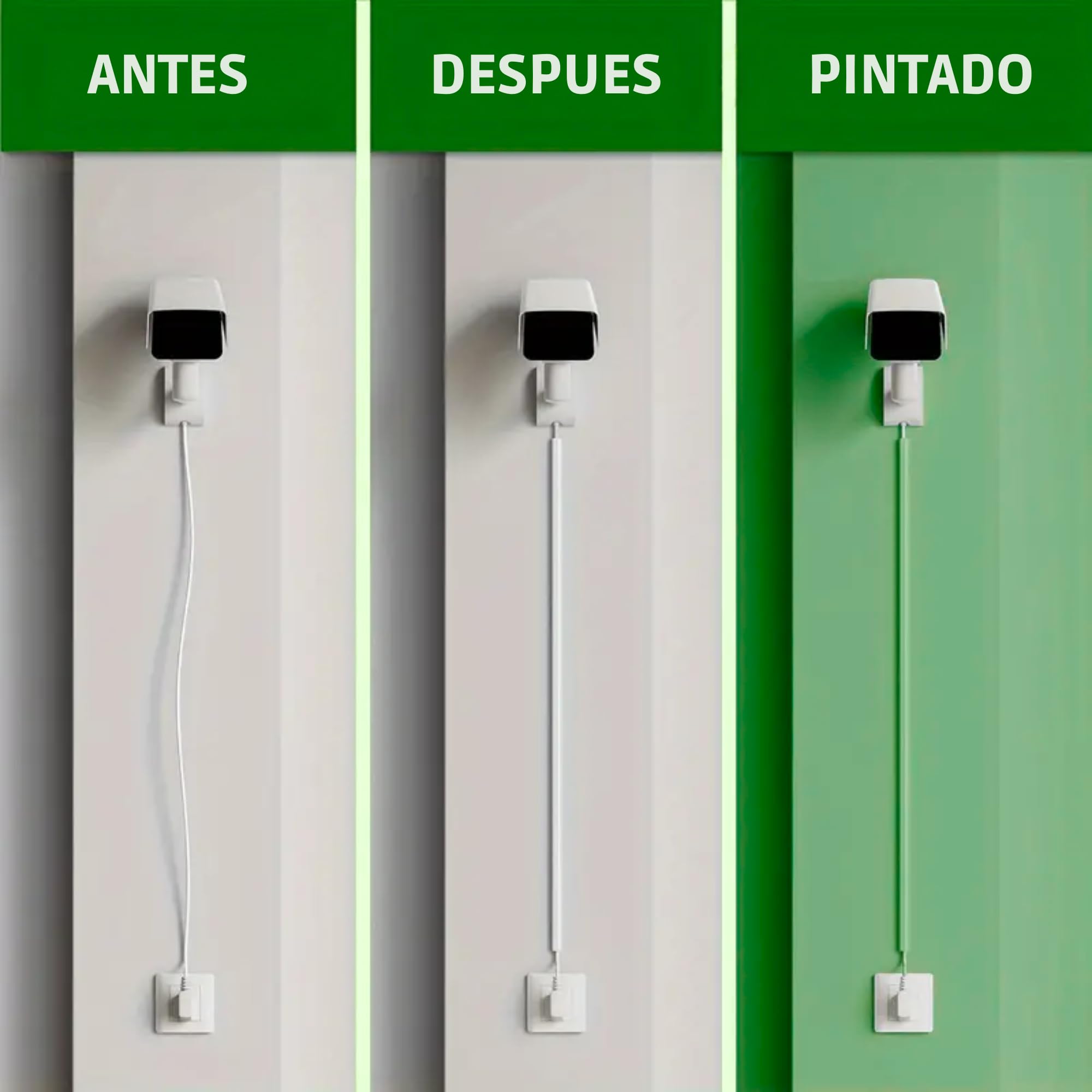 6x1metro (15x10mm) Canaleta Cables Pared Adhesivo | 6 Canaletas Cables de 1metro de Largo y 10 Accesorios - Cubre Cables Color Blanco para Proteger o Esconder Cables