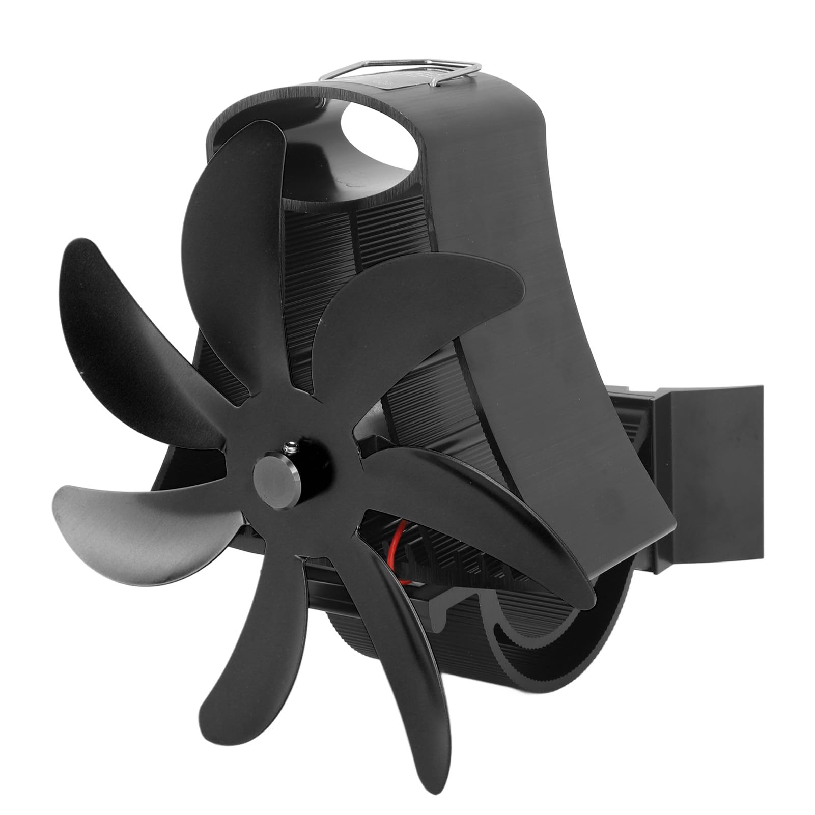 HEEPDD Ventilatore per Stufa a Legna Alimentato a Calore a 7 Pale con Supporto Magnetico Silenzioso, per Canna Fumaria del Camino, Circolazione del Calore Ecologica (BLACK)