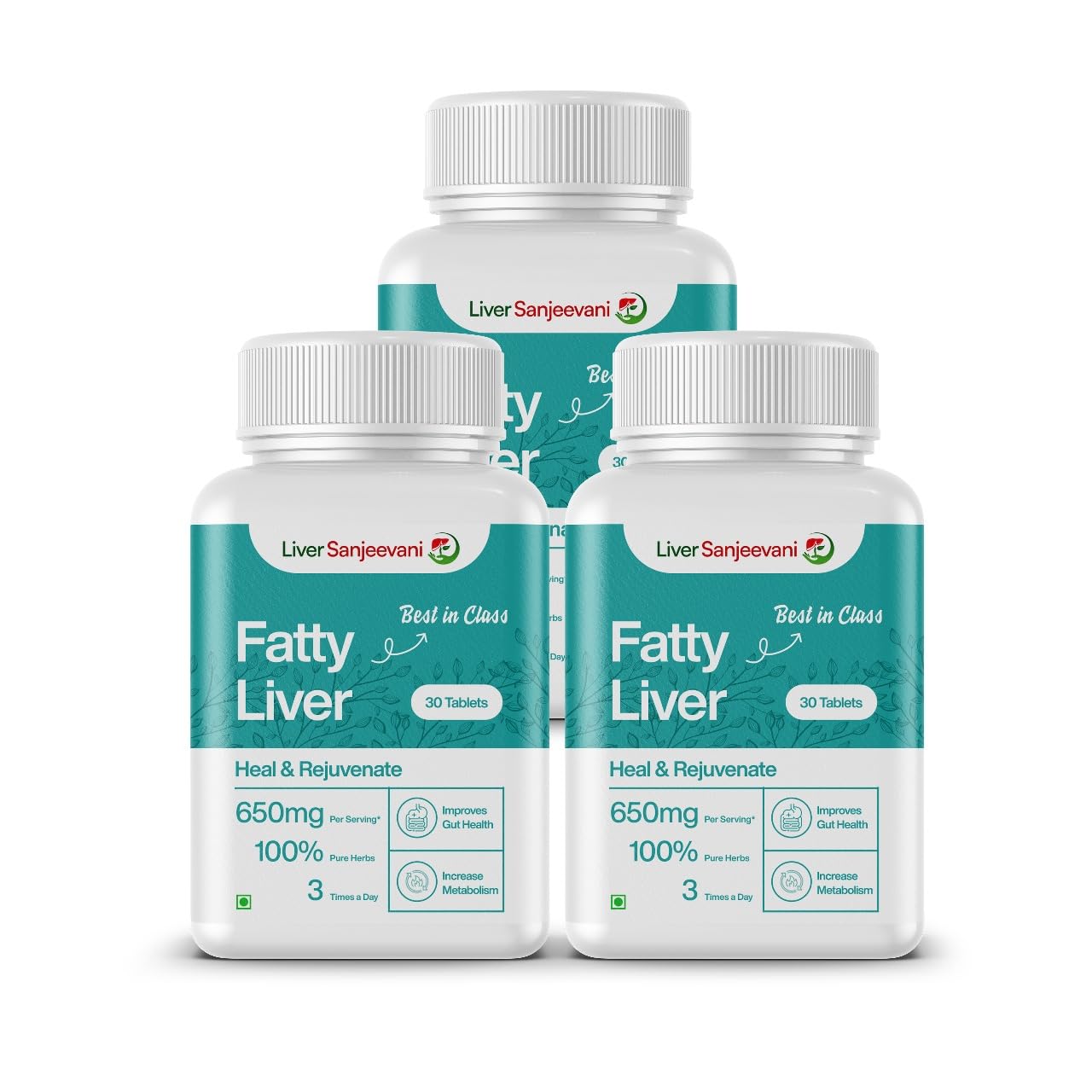 Liver Sanjeevani Fatty Liver ayurvedic Supplement -650mg herbs extract per servings liver care, Anti-inflammatory, Gut Health, Body Detox (Pack of 3)-image-20