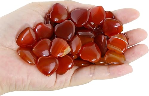 Miniatura 3 de Nvzi Piedras de corazón de cornalina naturales pulidos, cristales y piedras curativas de cuarzo a granel para Wicca, Reiki, energía curativa