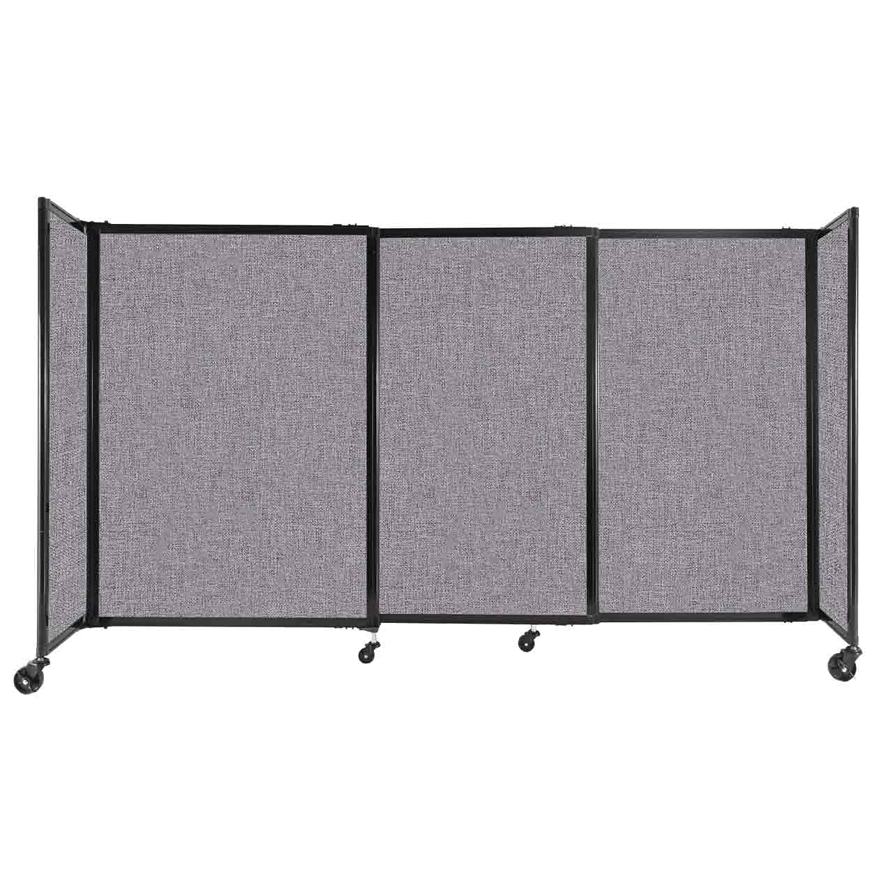 Sponsored Ad - Versare Straightwall Sliding Portable Wall Partition | Freestanding Office Dividers | Locking Wheels | Temporary Room Separator | 7'2'' Wide x 4' Tall Cloud Gray Fabric Panels