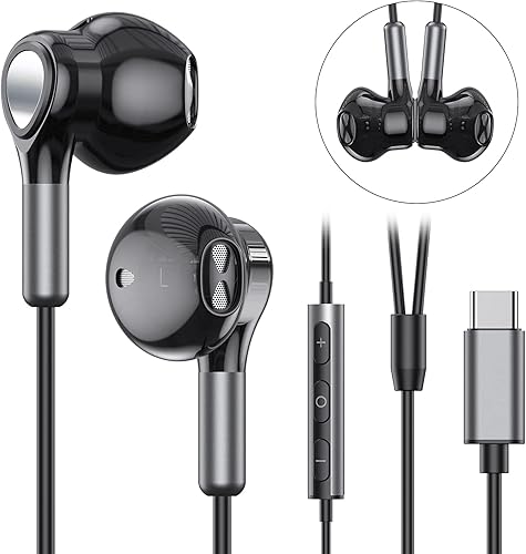 Miniatura 2 de Auriculares USB C para Samsung Galaxy S23 Ultra S22 S21 FE S20 Z Flip 3 Fold 4 A53 A54 USB C Auriculares con micrófono intrauditivo Auriculares con