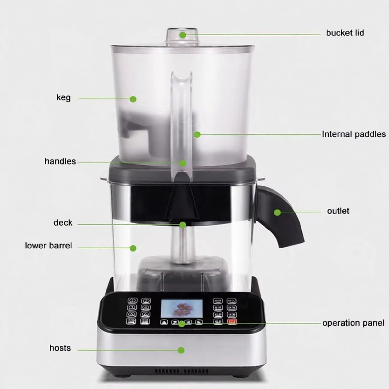 Máquina peladora automática de uvas, peladora de frutas comercial de 2500 W, velocidad de 500 g/min, pantalla de 2.8 pulgadas, capacidad de 3 kg, ideal para tiendas de té de cereza y leche