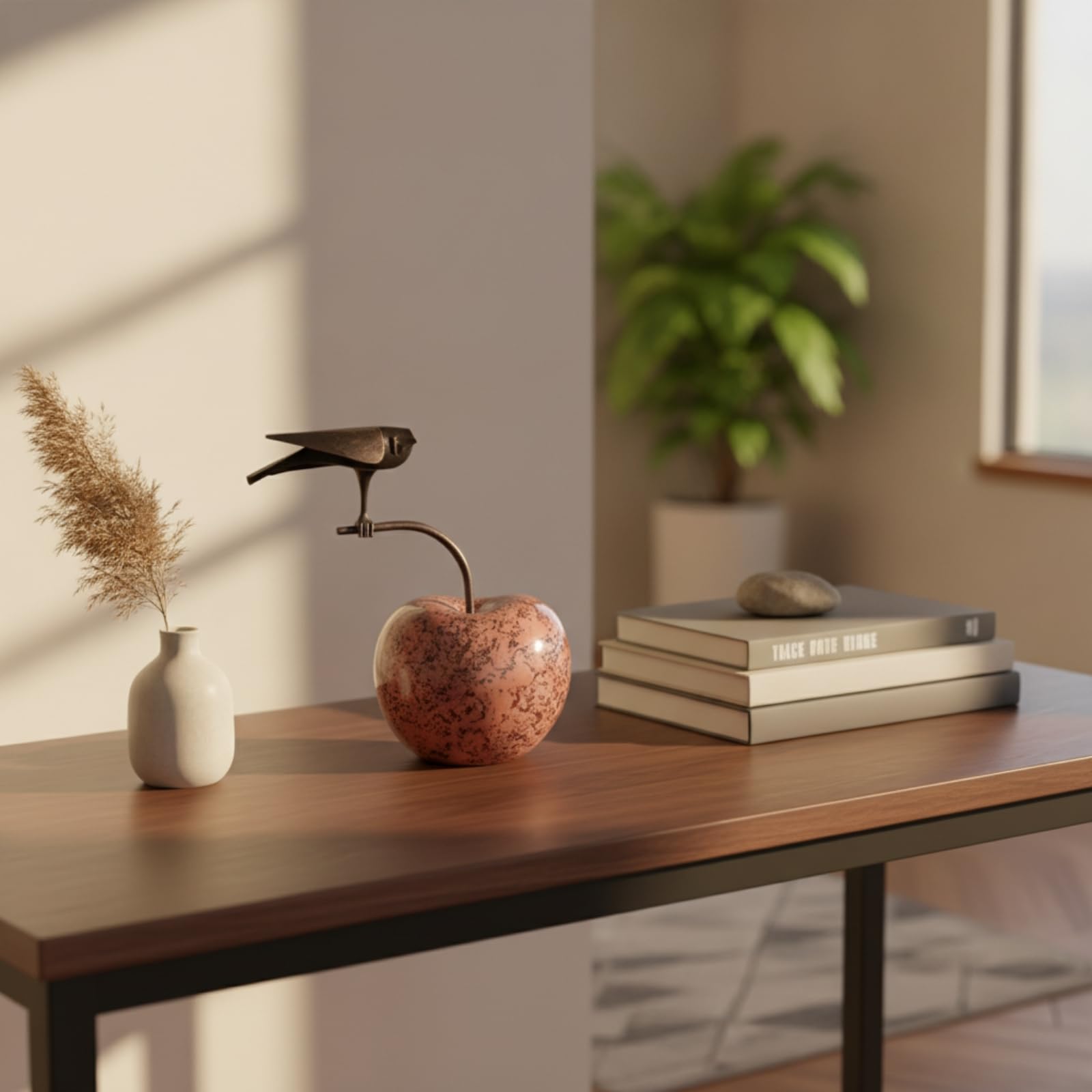 Apfel modern Apfel mit Metallstiel stilvoll Obstration für Wohnzimmer, Regal, L for Apple