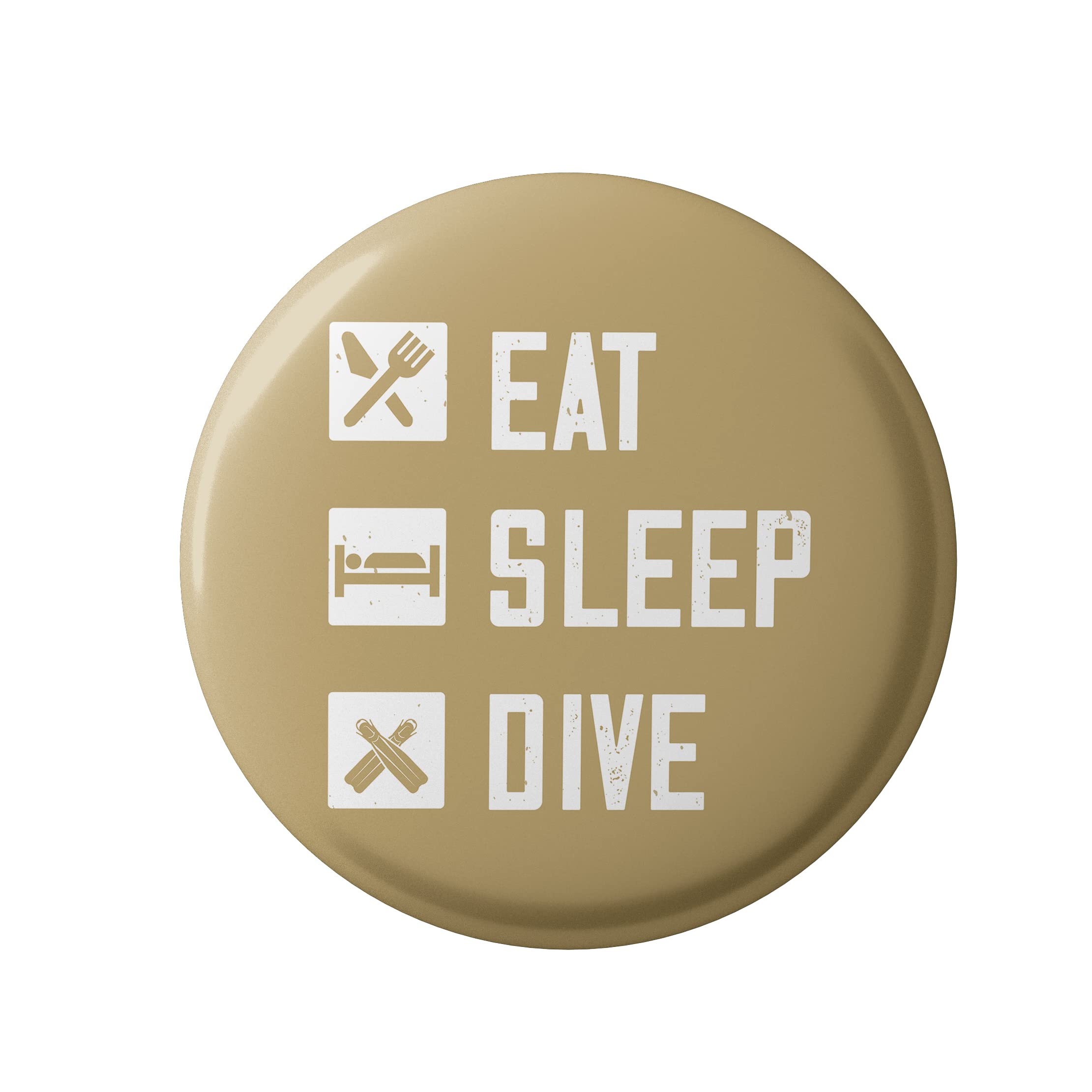 Lastwave Diving Badge Collection, Eat Sleep Dive, Diving Quote Graphic Printed Pin Back Badge for shirt