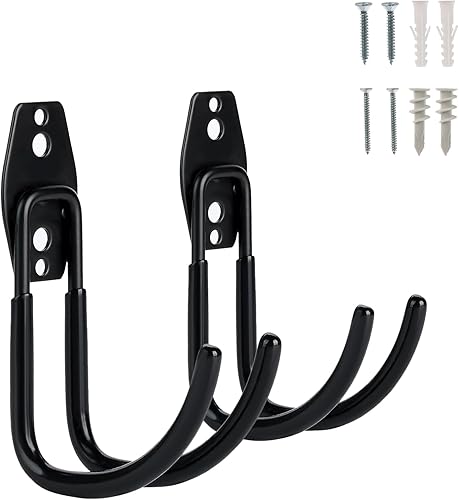 Paquete de 2 ganchos de garaje utilitarios para colgar, ganchos de pared de garaje resistentes, ganchos de montaje en pared, ganchos de