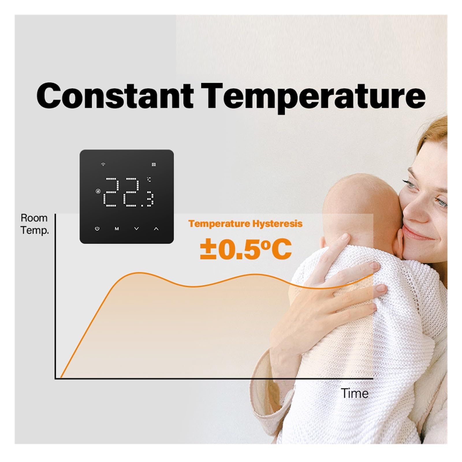 Termostato de Pared Inteligente Tuya WiFi, termorregulador de calefacción por Suelo Radiante for Caldera de Gas, Trabajo de calefacción eléctrica