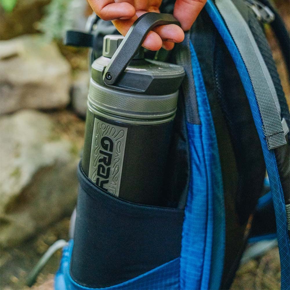 Grayl UltraPress Outdoor- & Reisewasserfilter | für 150L Wasser | Filterkartusche wechselbar | Covert Black mit 2 Ersatzfilter