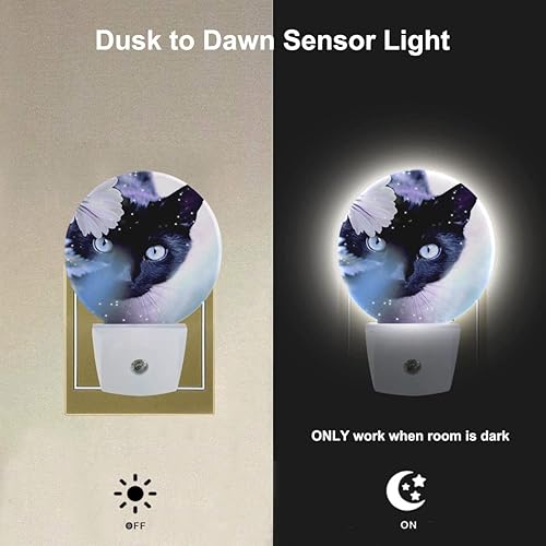 Miniatura 9 de EKOBLA Luz nocturna de hojas de trébol dorado con purpurina para el día de San Patricio luces nocturnas enchufables en la pared sensor del atardecer